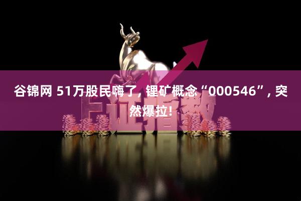 谷锦网 51万股民嗨了, 锂矿概念“000546”, 突然爆拉!